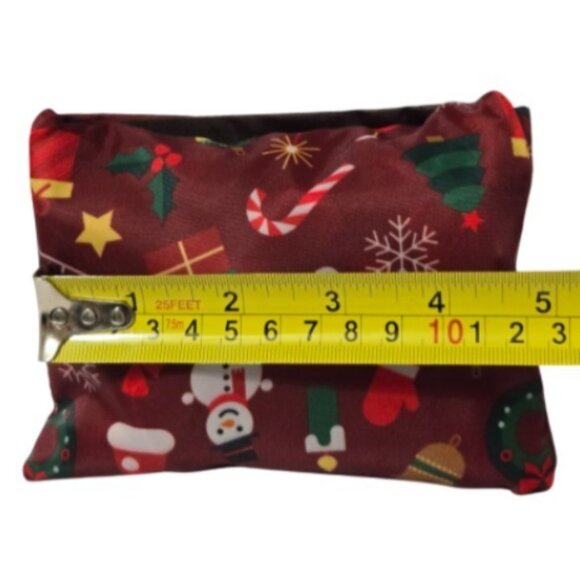 Christmas-Themed Large Foldable Lightweight Nylon Shopping Tote Shoulder Bag NEW - Picture 10 of 10